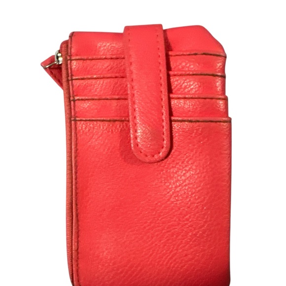 no brand Handbags - Coral leather wallet has two pockets and holds four cards cute ☺️